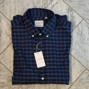 Blue Plaid Men's Button Down Shirt